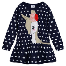 Girls Polka Dots O-neck Deer Dress